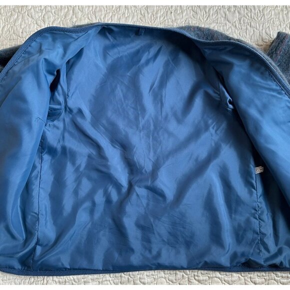 Rannoch Design Blazer Jacket Gray Blue Wool Mohair Open Front‎ 14 VTG Scotland - Picture 7 of 12